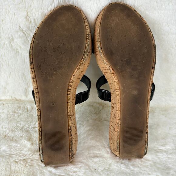 Unisa Platform Wedge Sandal Cork Metal Black Women’s Size 8M - Picture 6 of 7